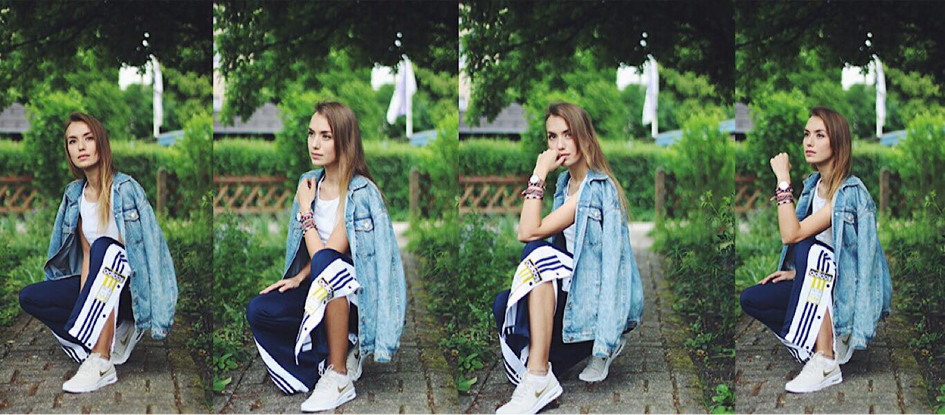 Yvonne in Air Max Thea und adidas Popperpants