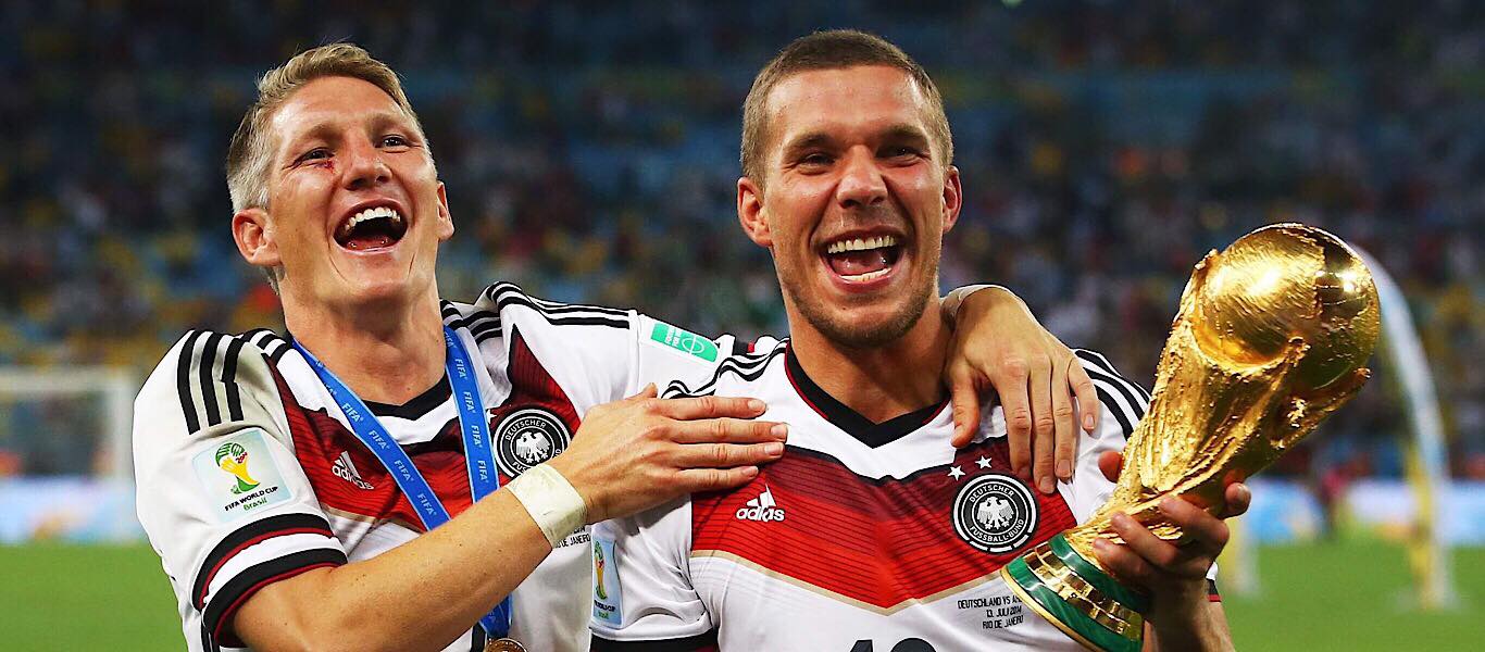 Bastian Schweinsteiger und Lukas Podolski bei der WM 2014