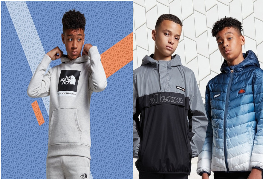 Kinder in The North Face und ellesse