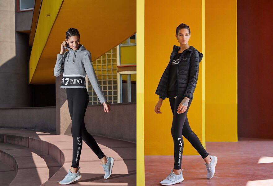 Frau in Emporio Armani EA7 Bekleidung