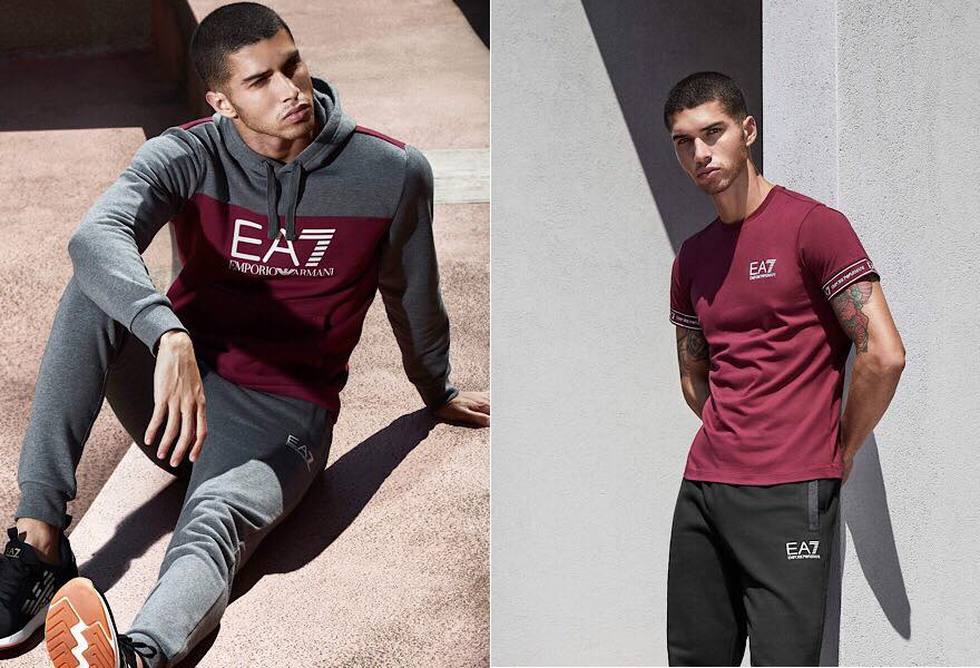 Mann in EA7 Emporio Armani Bekleidung