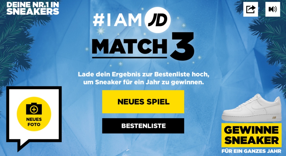 #Iam JD Match 3 Weihnachtsspiel Landing page