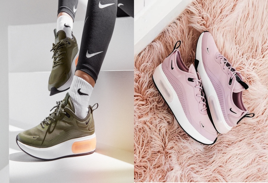 Der Nike Air Max Dia in Khaki und Rosa